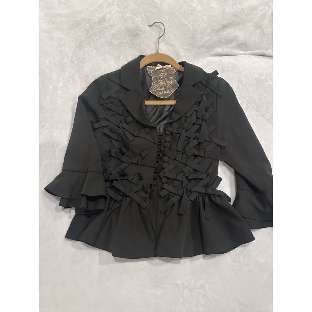 Twelve by Twelve Los Angeles black womens elegant jacket with bows size S